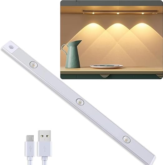 LED PIR Motion Sensor Cabinet Light, USB Rechargeable
