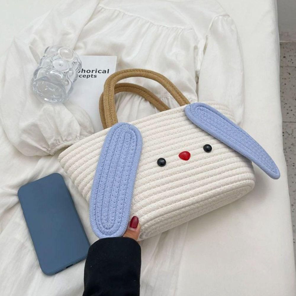 Cute Cartoon Bag Shopper Woven Casual Handbag