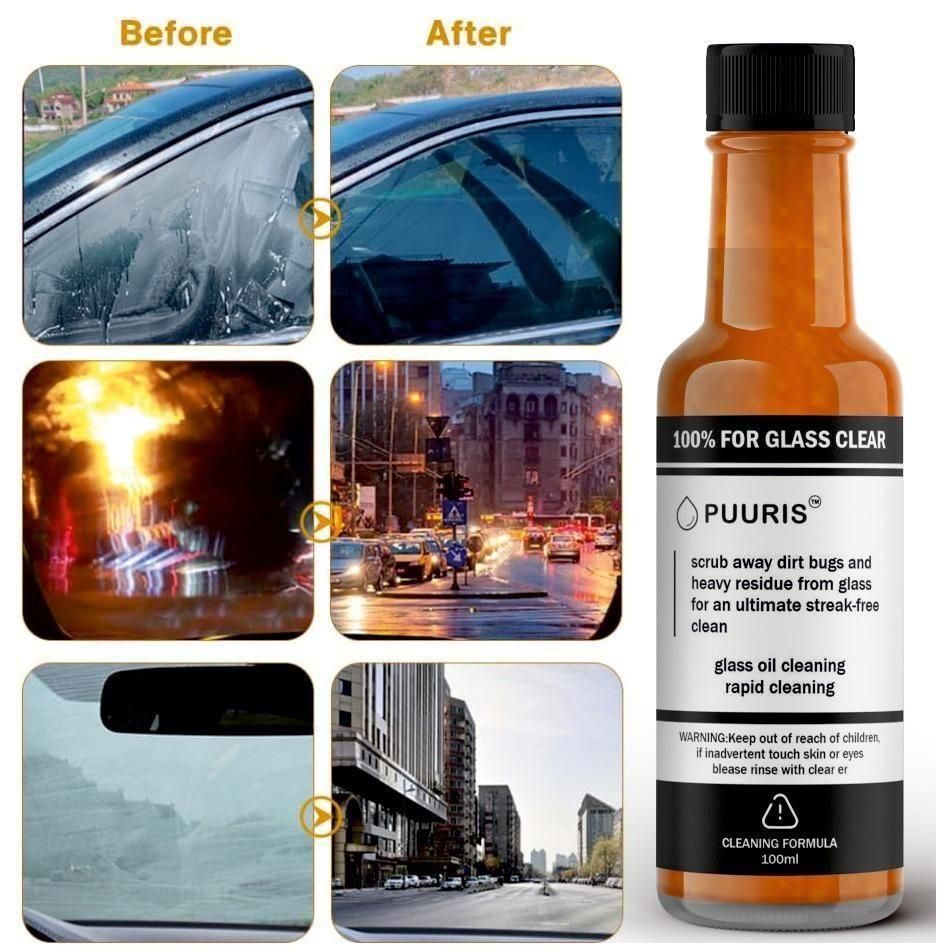 Glass Cleaning Agent Powerful Stain Remover for Car and Home