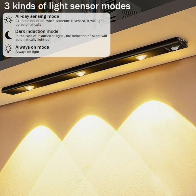 LED PIR Motion Sensor Cabinet Light, USB Rechargeable