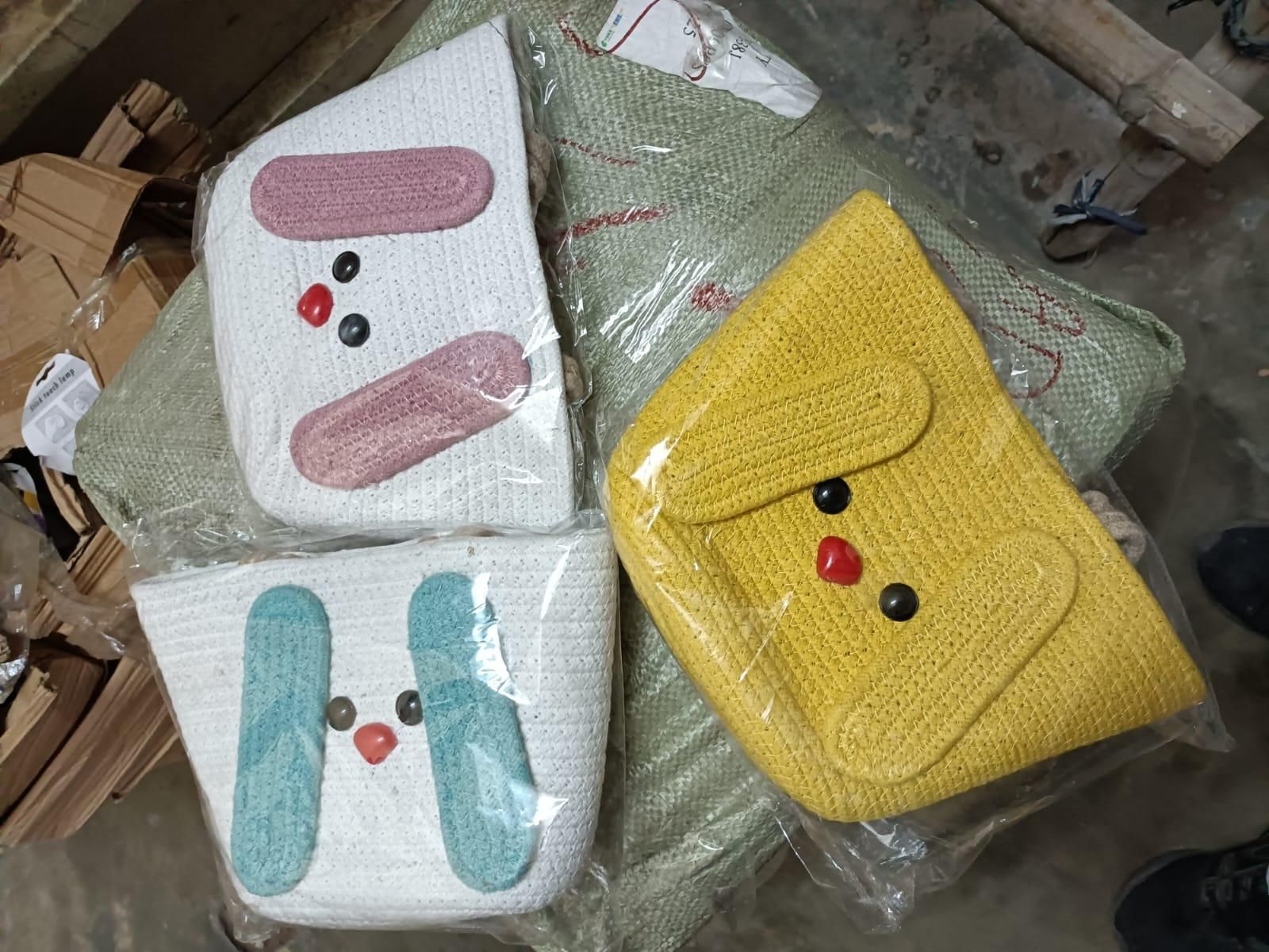 Cute Cartoon Bag Shopper Woven Casual Handbag