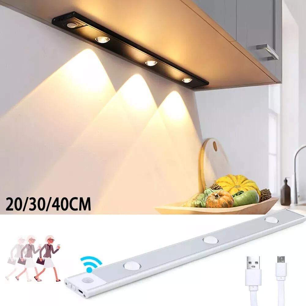 LED PIR Motion Sensor Cabinet Light, USB Rechargeable